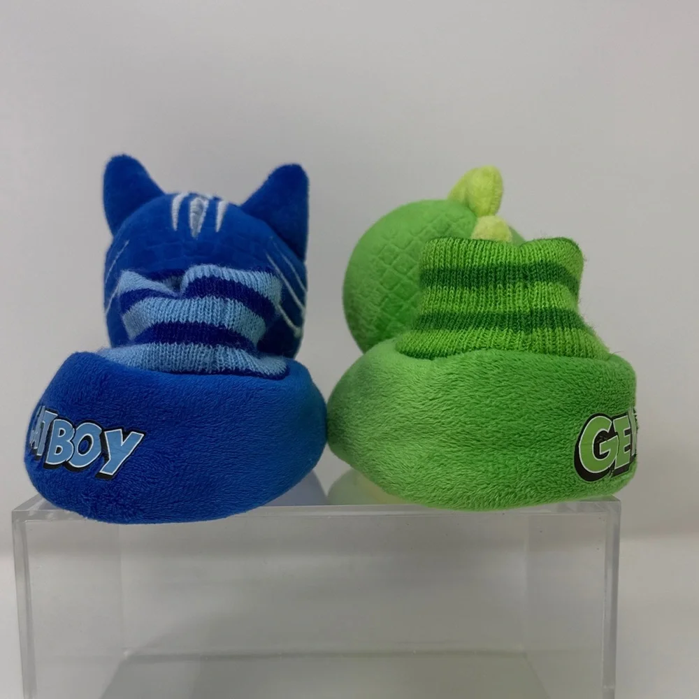 PJ Masks Gekko and Catboy Plush Bootie Slippers Size M 7-8